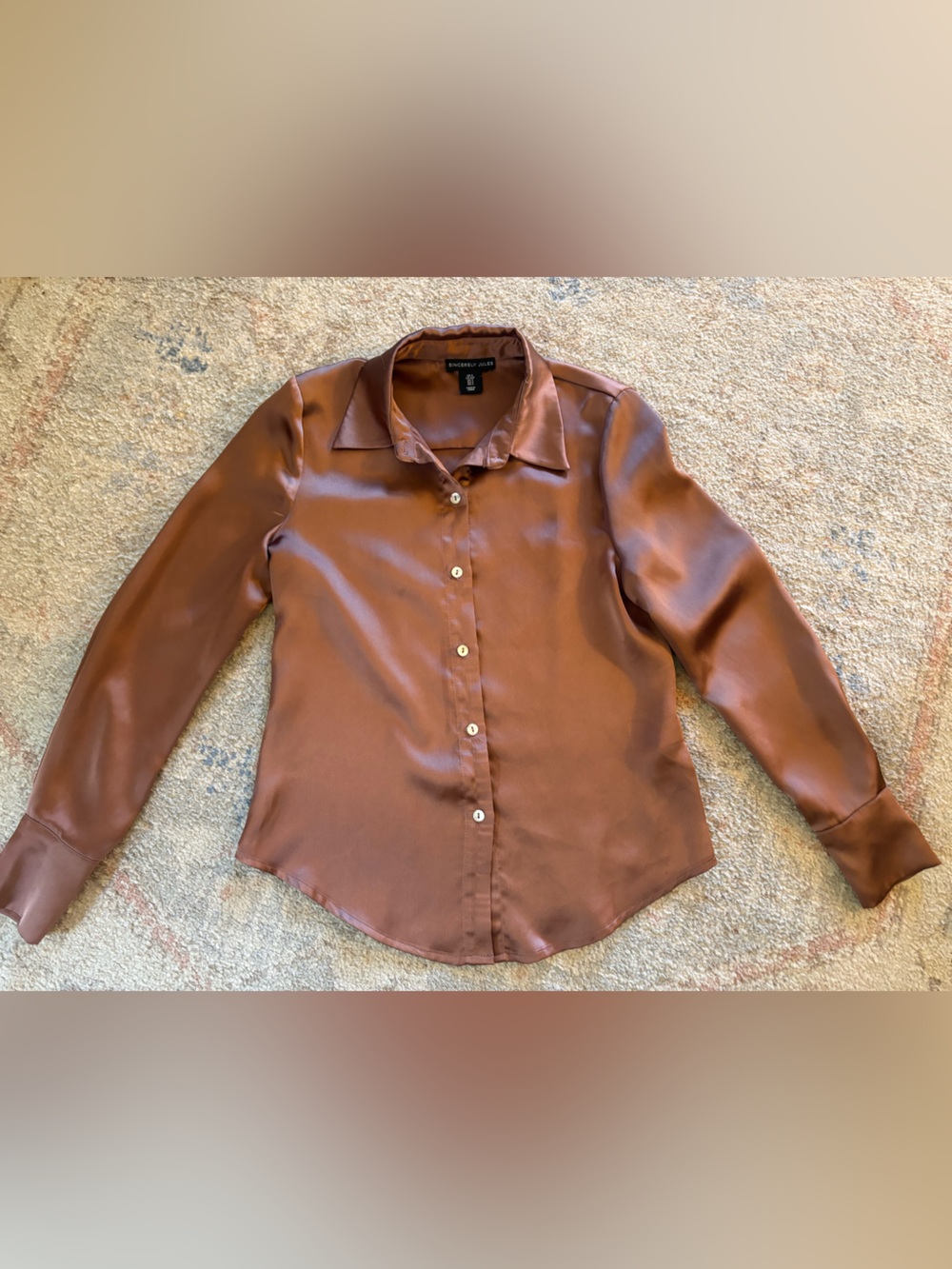 Sincerely Jules Dark Mauve Button-up Blouse Size Small